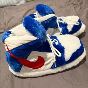 Nike Blue White Red Fuzzy Slipper Sneakers